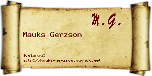 Mauks Gerzson névjegykártya